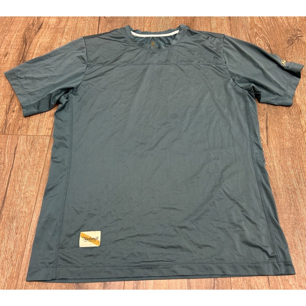 Tracksmith Shirt Mens Medium Teal Twilight Tee Running Lightweight Athletic
